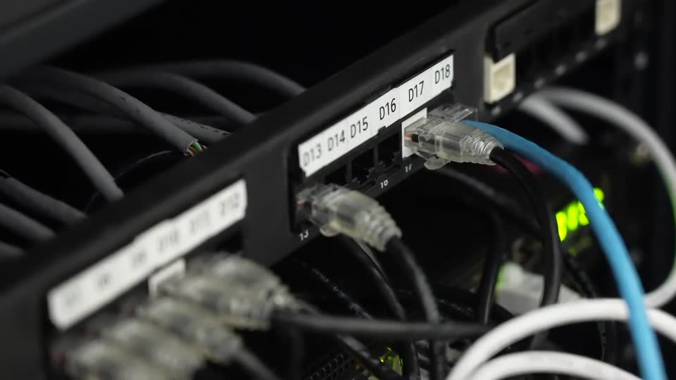Network cabling in a cabinet