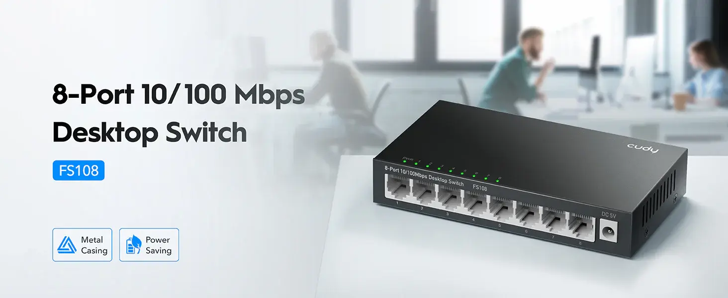 Cudy 8-Port 10-100 Mbps Desktop Switch FS108D